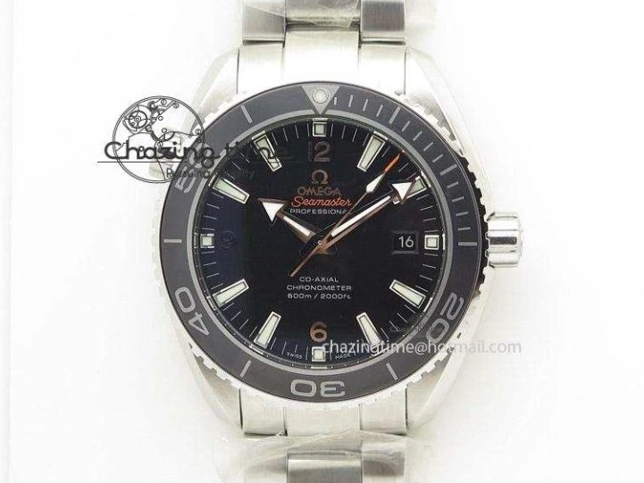0705 ComfortFit Planet Ocean 45mm GMT DLC JHF Best Edition Black Dial On Rubber Strap A 8194